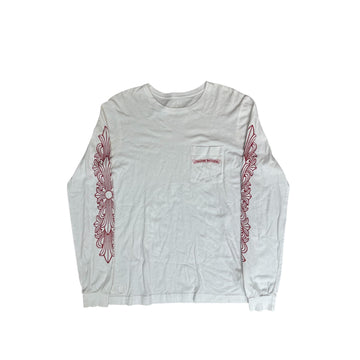 Chrome Hearts Floral Longsleeve Tee White/Red