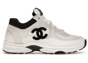 Chanel Low Top Trainer Suede White Black - Lightly Worn