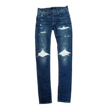 Amiri Mx1 White Ribbed Jeans "Blue" - Lightly Worn