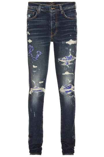 Amiri Old English Logo Distresed Jeans "Blue" - Lightly Worn