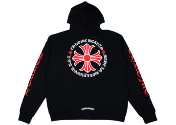 Chrome Hearts Made In Hollywood Plus Cross Zip Up Hoodie Black/Red