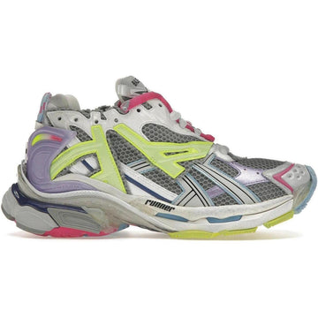Balenciaga Runner Leather Free Grey Light Purple Neon Yellow White