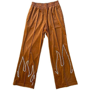 Birth Of Royal Child Flame Pearl Velvet Pant