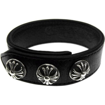 Chrome Hearts Cross Ball Leather Bracelet "Black" - Lightly Worn