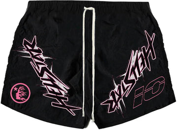 Hellstar Waxed Nylon Athletic Shorts Black