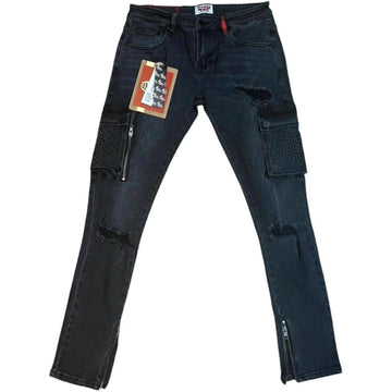 Mihora Co Denim Skinny Cargos "Black"
