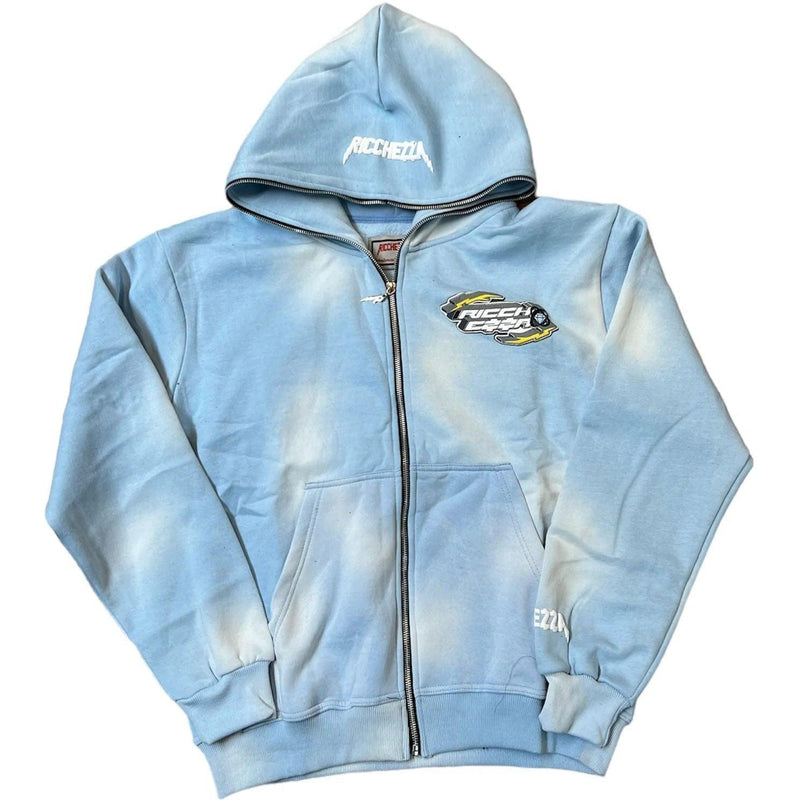 Ricchezza Zip-Up Hoodie "Blue"