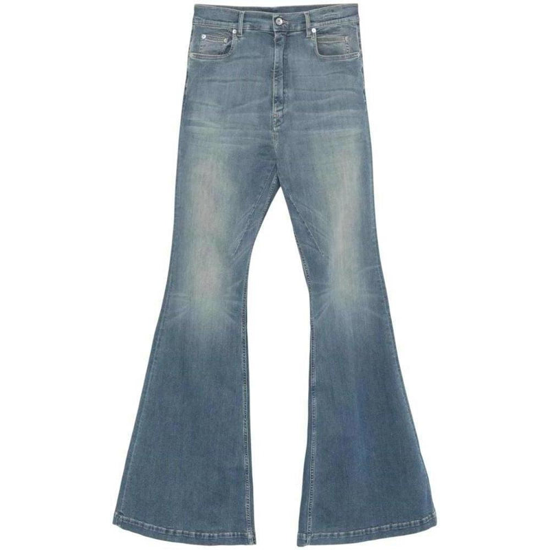 Rick Owens DRKSHDW Denim Bolan Bootcut Pants Washed Indigo - Lightly Worn