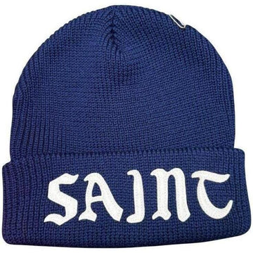 Saint Michael Logo Knit Beanie "Navy"