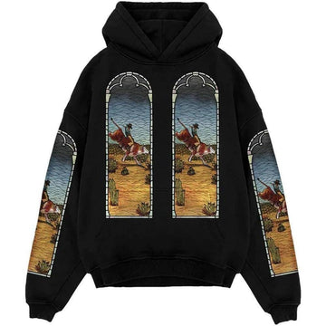 Who Decides War x EST Gee Stained Glass Hoodie Black