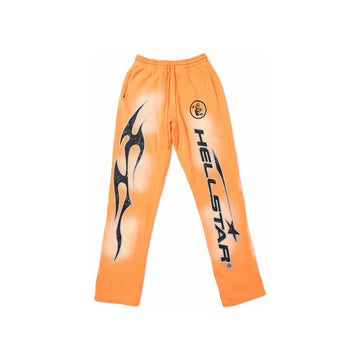 Hellstar Fire Orange Flare Bottom Sweatpants Orange Dye