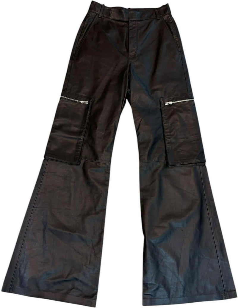 Amiri Leather Flared Pants "Black"