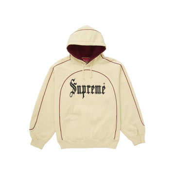 Supreme Curve Piping Hooded Sweatshirt Natural