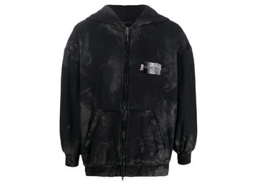 Balenciaga Cotton Front-Zip Hoodie Black - Lightly Worn