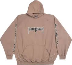 Balenciaga Metal Logo Hoodie Brown - Lightly Worn