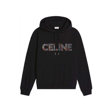 Celine Rhinestones Hoodie Black/Multicolor