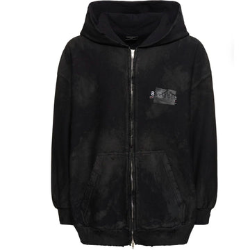 Balenciaga Tape Zip Up Hoodie "Black"