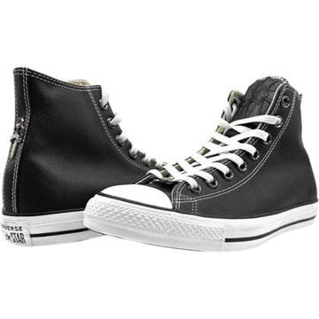 Chrome Hearts 3 Patch Leather Converse High "Black" - Lightly Worn