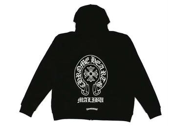 Chrome Hearts Malibu Exclusive Horseshoe Zip-Up Hoodie (Sleeveless Design) Black - Like New