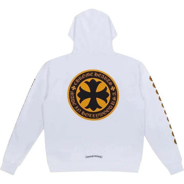 Chrome Hearts Plus Logo Hoodie "White/Yellow" - Lightly Worn