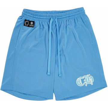 Chrome Hearts Sports Mesh Varsity Shorts Blue - Like New