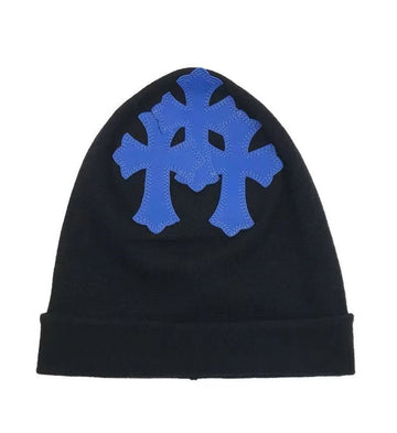 Chrome Hearts Triple Cross Blue Patch Beanie - Like New
