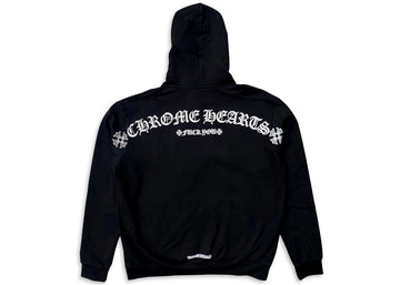 Chrome Hearts T Logo FU Shoulder Zip Up Hoodie Black - Like New