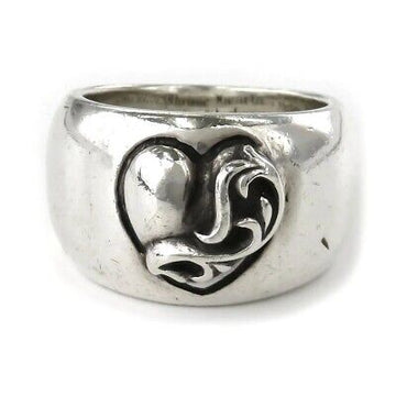 Chrome Hearts Vineyard Heart Silver Ring - Lightly Worn