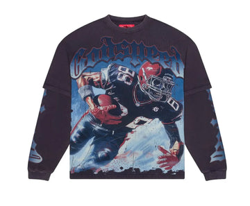 Godspeed Endzone Longsleeve Tee "Washed Navy"