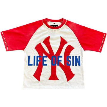 Life of Sin Pearl Dugout Tee "Red"