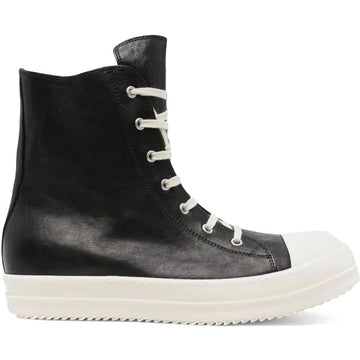Rick Owens Hollywood High Black Milk Waxed Leather - Lightly Worn