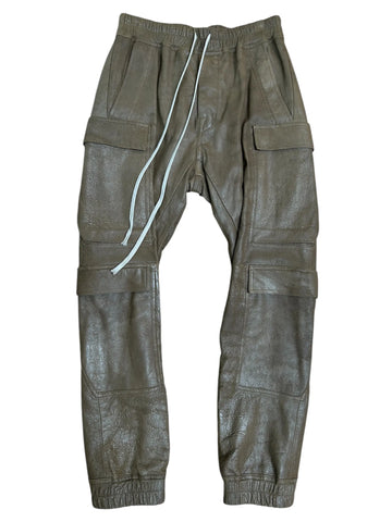 Rick Owens Leather Cargo Pants "Brown"