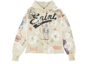 Saint Mxxxxxx x Denim Tears Graffiti Hoodie Grey - Lightly Worn