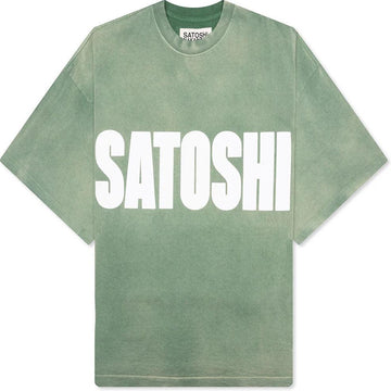 Satoshi Nakamoto Impact Logo Oversized Tee Green