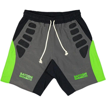 Satoshi Nakamoto Tech Shorts -"Grey/Green"