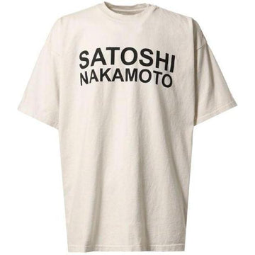 Satoshi Nakomoto Cream Logo Tee - Like New