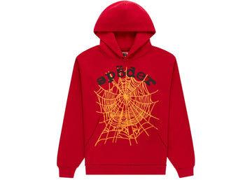 Sp5der OG Web V2 Hoodie Red - Lightly Worn