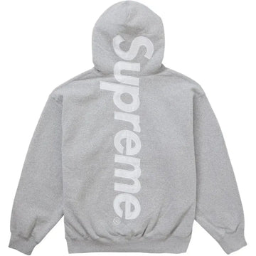 Supreme Satin Applique Hooded Sweatshirt FW24 Heather Grey
