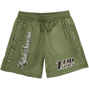Triple Seven Nylon Button Up Shorts "Olive"