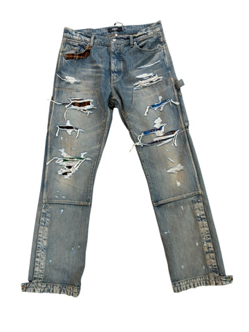 Amiri Flare Jeans "Flannel Patch"