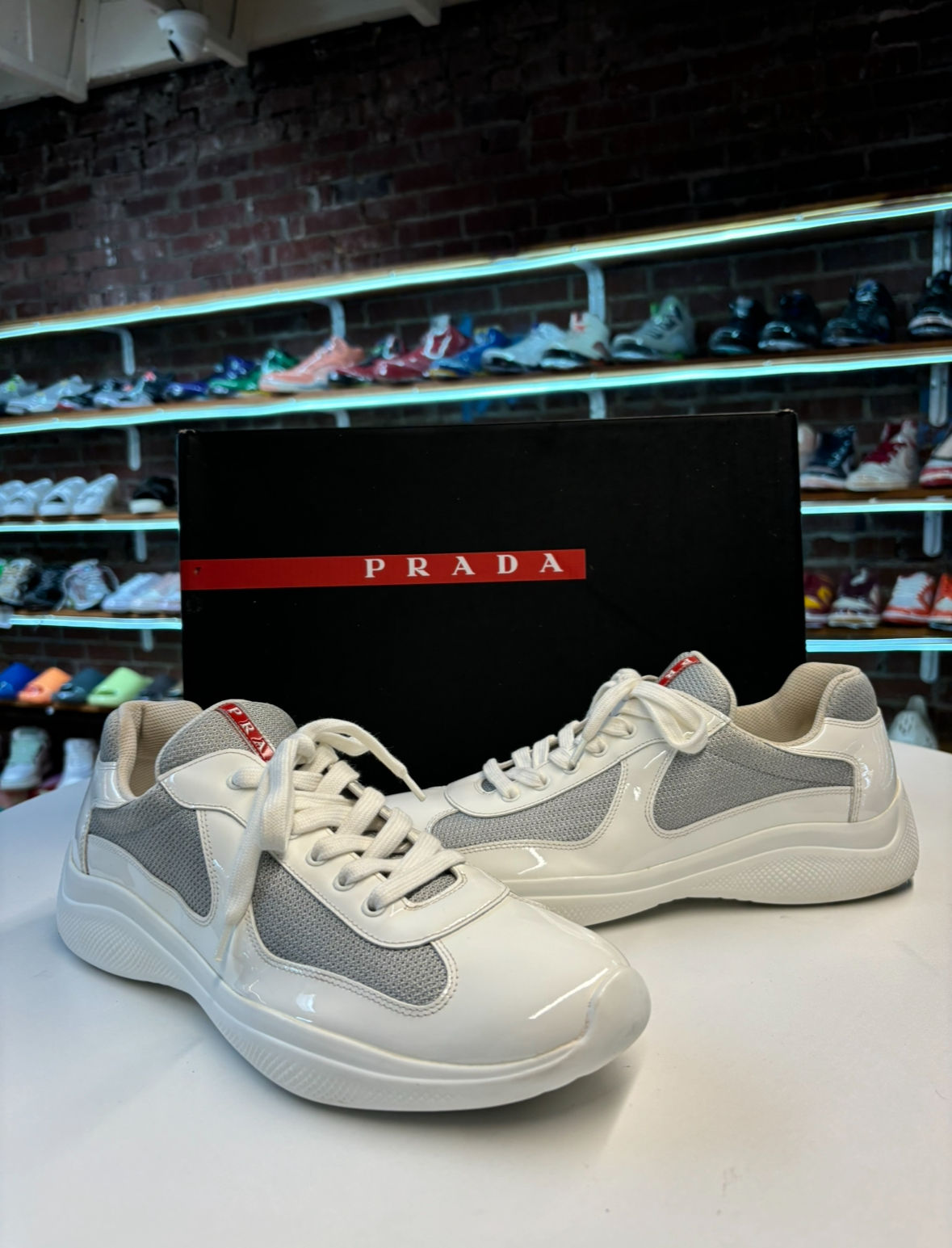 Prada America Cups "White" - Lightly Worn