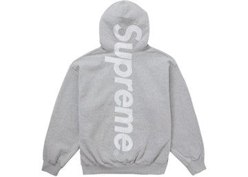 Supreme Satin Applique Hooded Sweatshirt FW24 Heather Grey