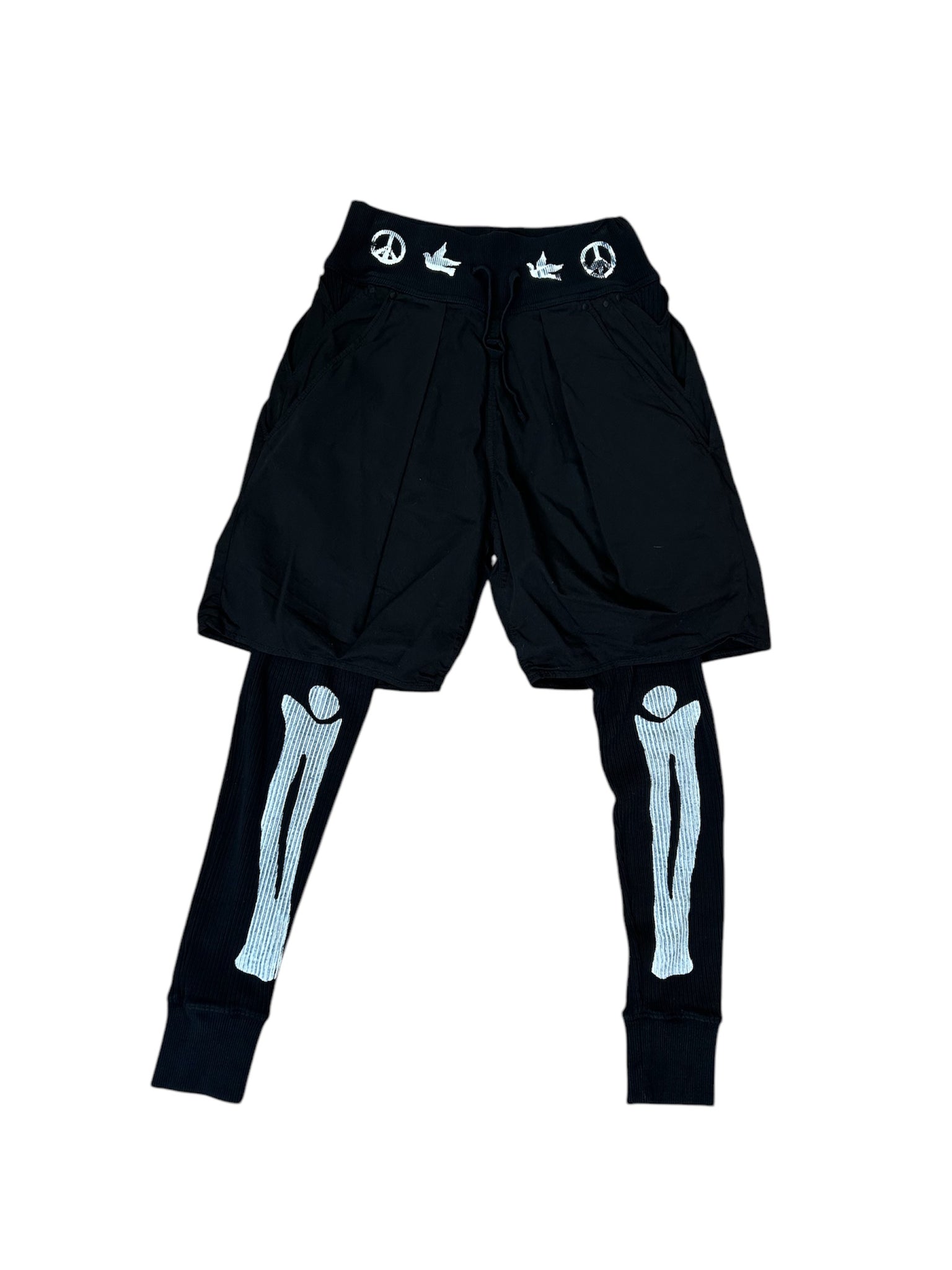 Kapital Bone Shorts With Leggings "Black"