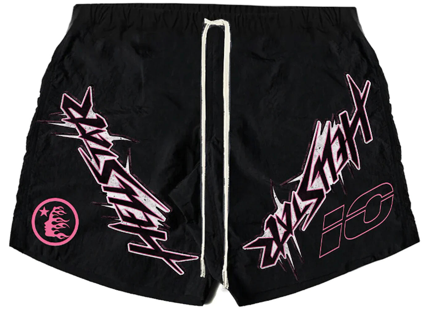 Hellstar Waxed Nylon Shorts "Black/Pink"