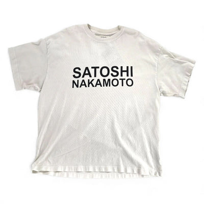 Satoshi Nakamoto Basic Logo Tee "White"