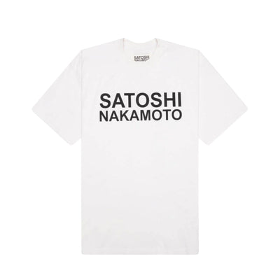 Satoshi Nakamoto Basic Logo Tee "White"
