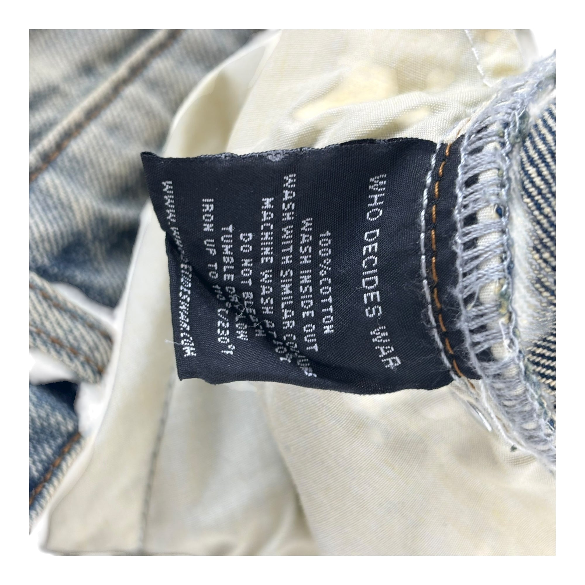 Who Decides War Metal Laced Denim Jeans &quot;Grey Washed&quot;