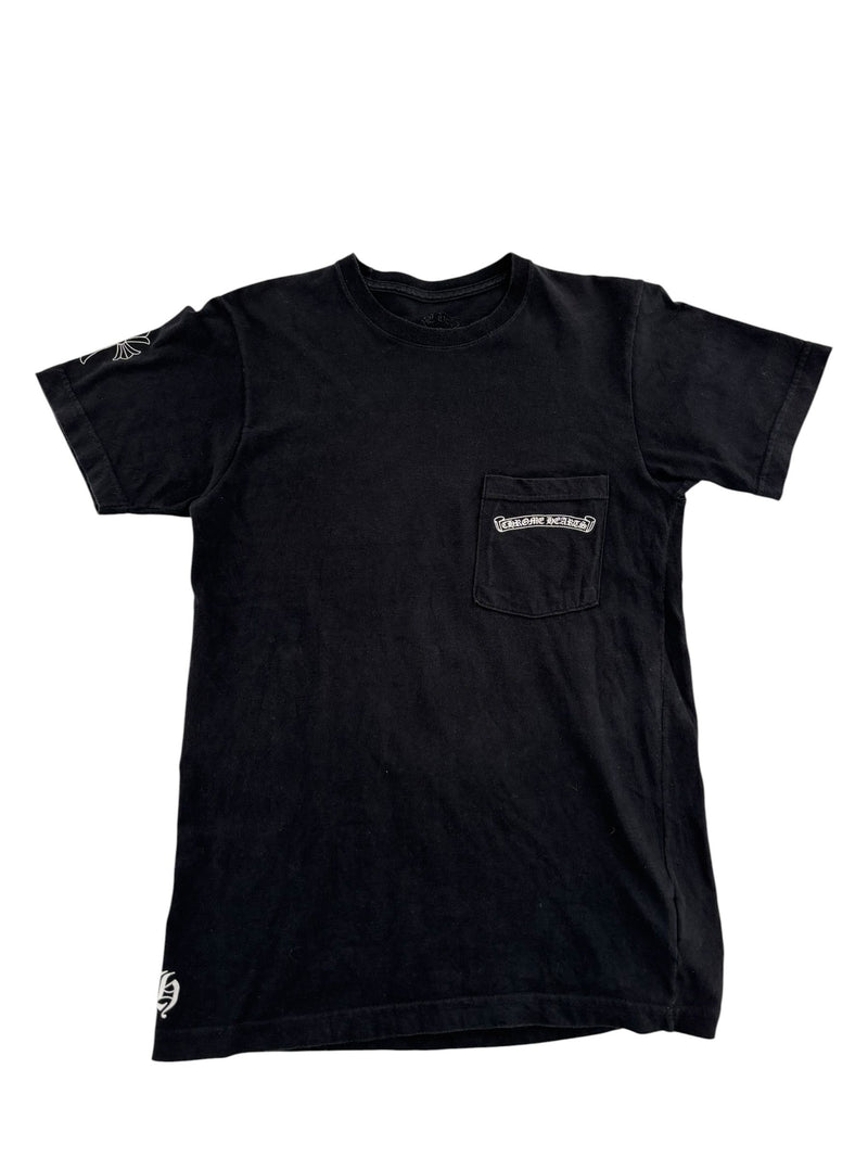 Chrome Hearts Cemetery Cross Logo Tee Black - Lightly Worn