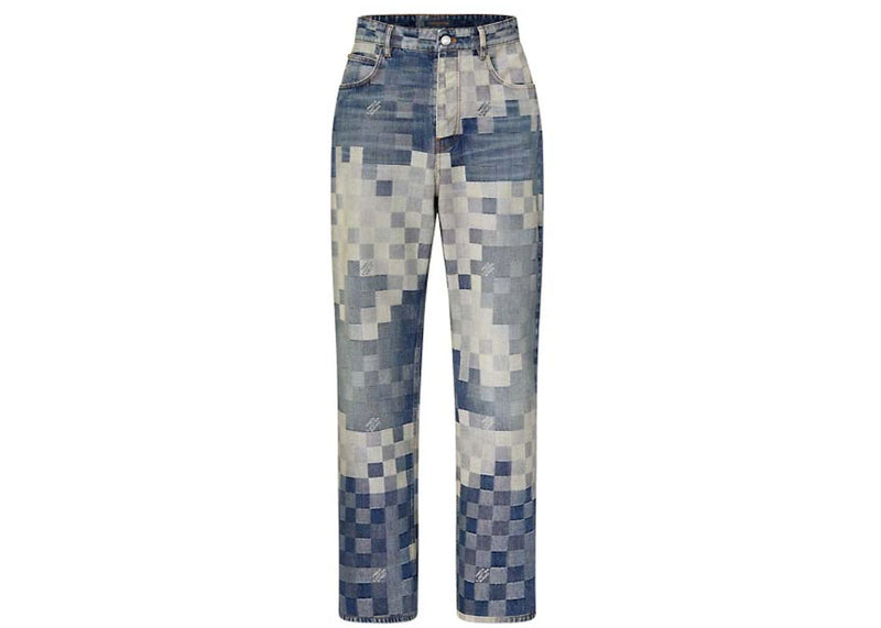 Louis Vuitton Damier Damoflage Denim Skate Pants Indigo - Lightly Worn