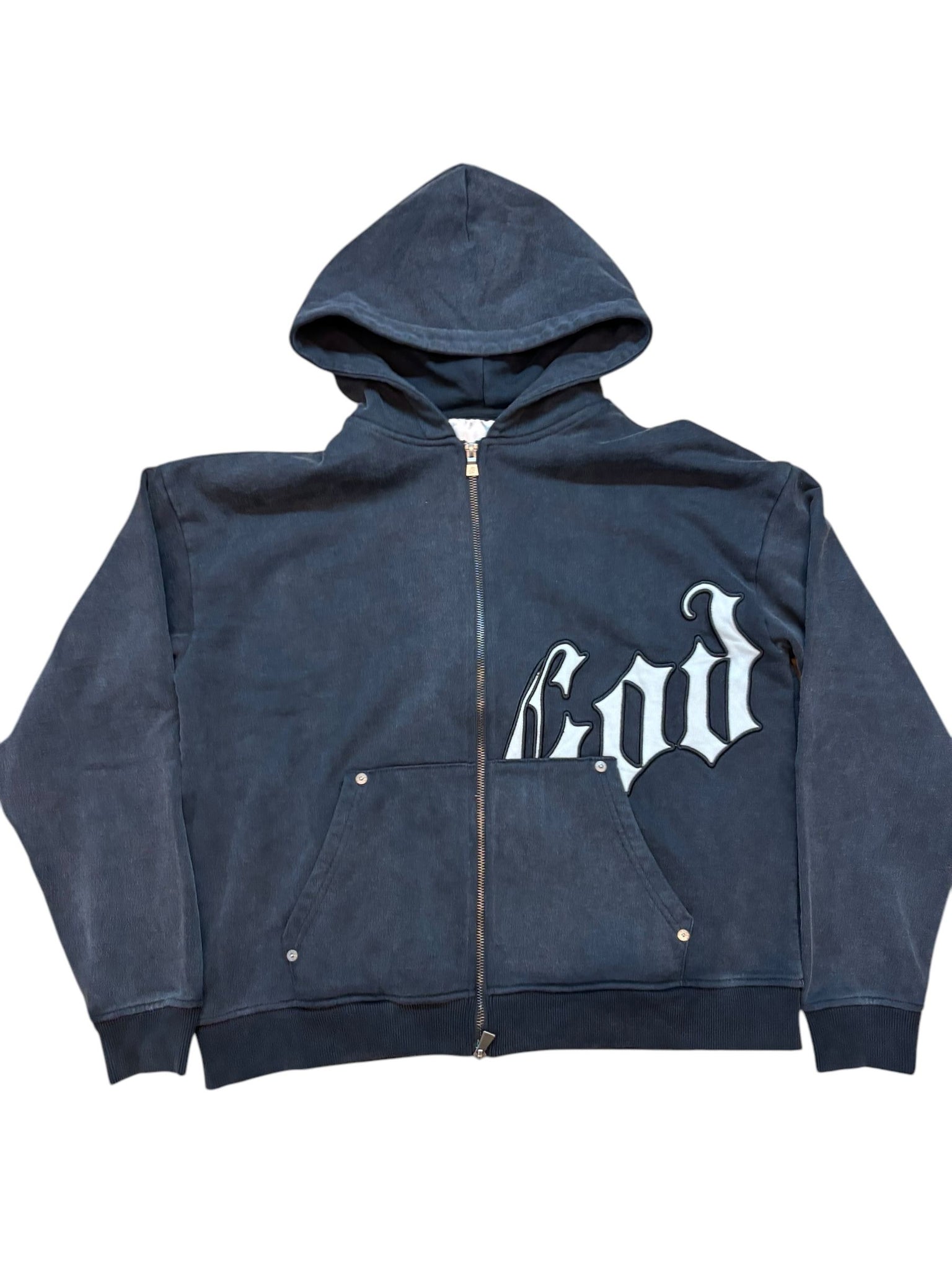 Godspeed OG Logo Zip Up Hoodie "Washed Black"